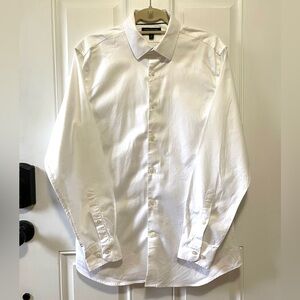 Banana Republic Athletic-Fit Wrinkle Resistant White Long-Sleeve Dress Shirt